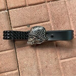 Metal Mulisha Official Rhinestones Enamel Military Skull Studded Black Belt